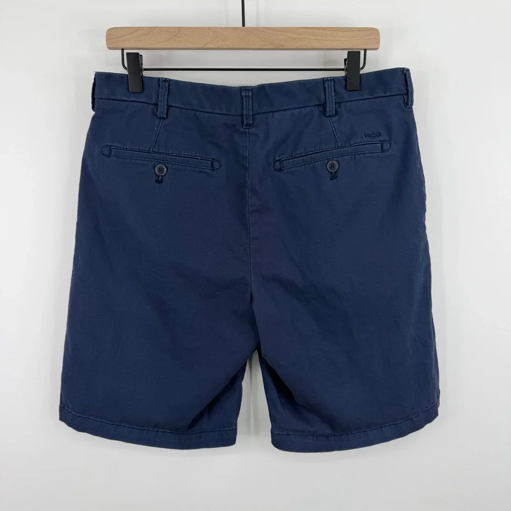 IZOD Saltwater Stretch Shorts Mens 32 Blue‎ Chino Flat Front 10